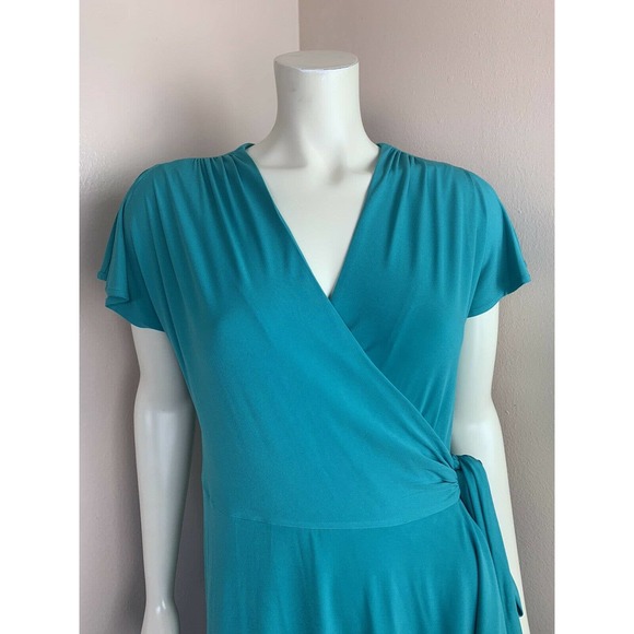 NEW Vicky Tiel Flutter Vneck Short Sleeve Wrap Dress - Picture 5 of 12